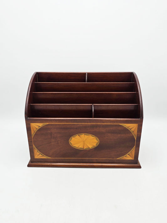 Antique Edwardian Mahogany Inlaid Desk Tidy circa 1905