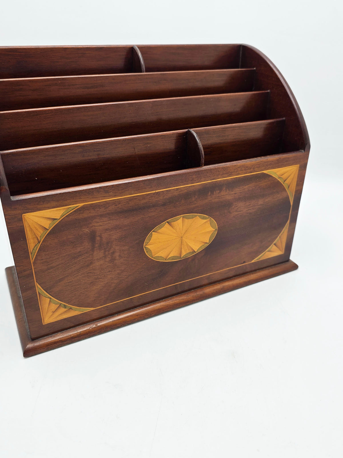 Antique Edwardian Mahogany Inlaid Desk Tidy circa 1905