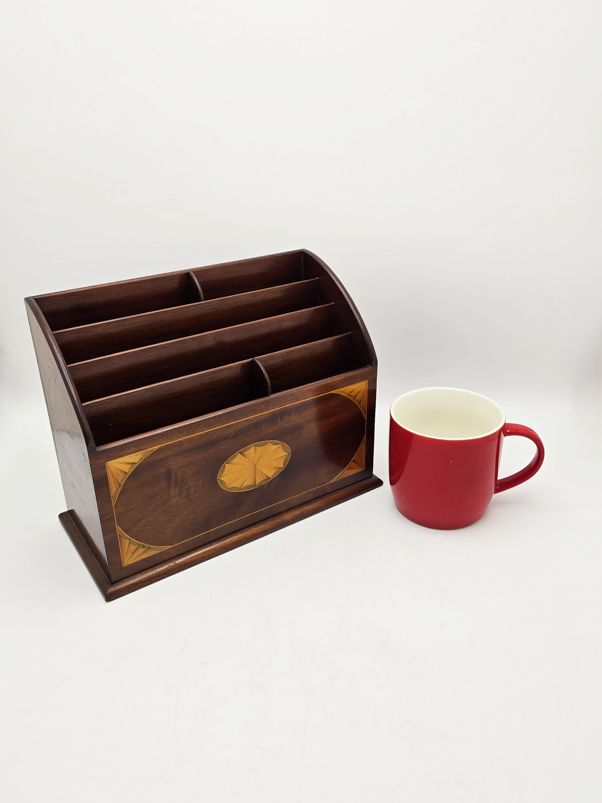 Antique Edwardian Mahogany Inlaid Desk Tidy circa 1905