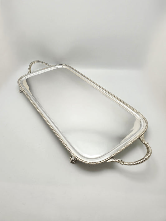 Antique Silver Plated Drinks Tray with Twin Handles circa 1920