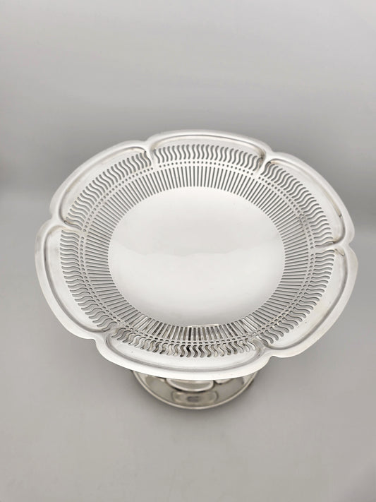 Antique Victorian Silver Plated Pierced Pedestal Tazza circa 1890