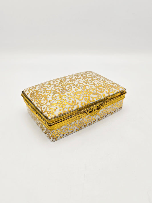 Antique Limoges France Gold Decorated China Trinket Box – circa 1920