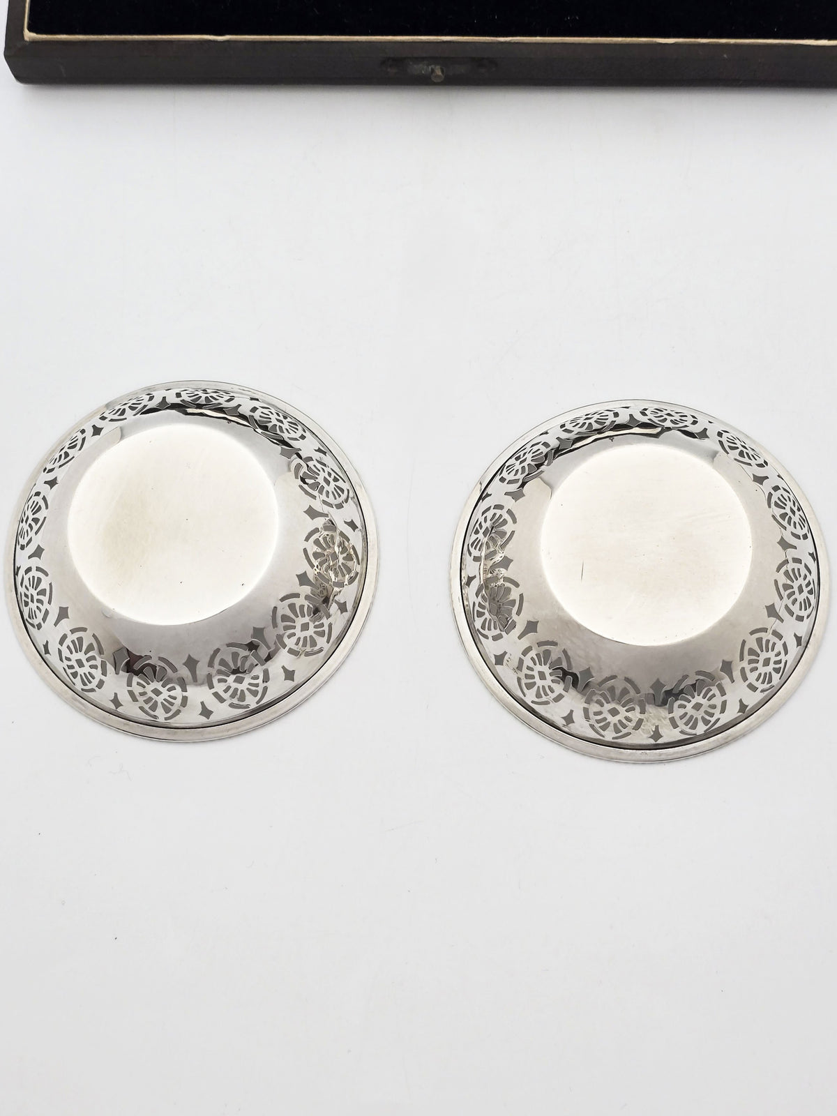 Vintage Pair Sterling Silver Pierced Bon Bon Dishes Birmingham 1928