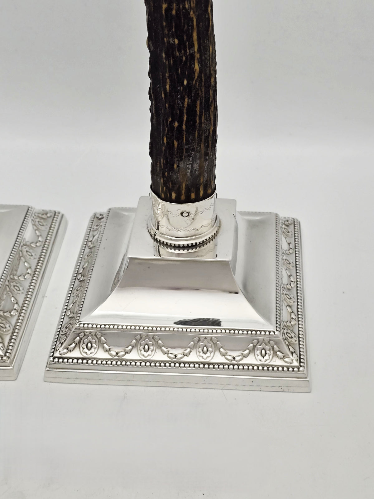 Antique Victorian Silver Plated Antler Obelisks circa 1880