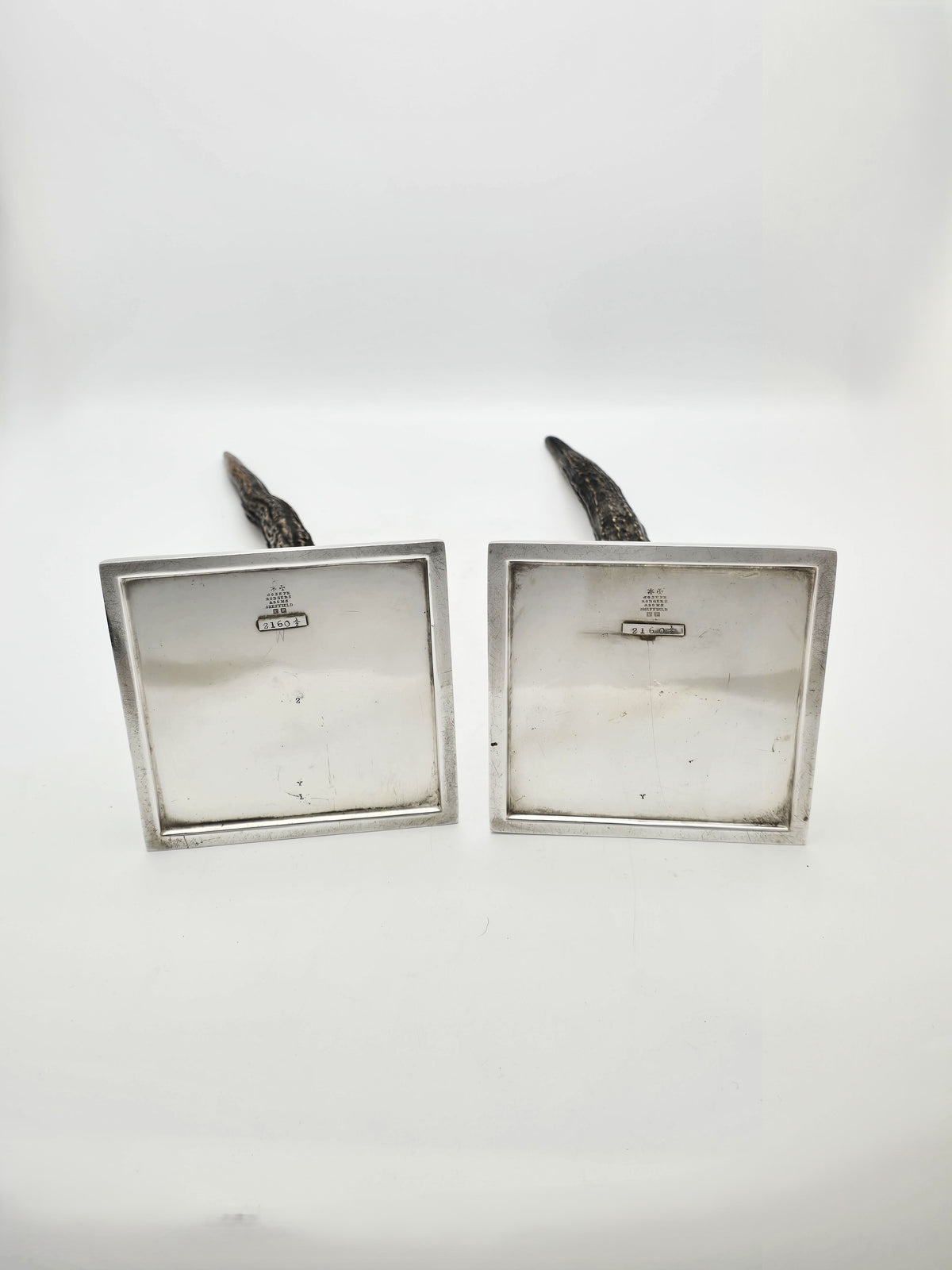 Antique Victorian Silver Plated Antler Obelisks circa 1880