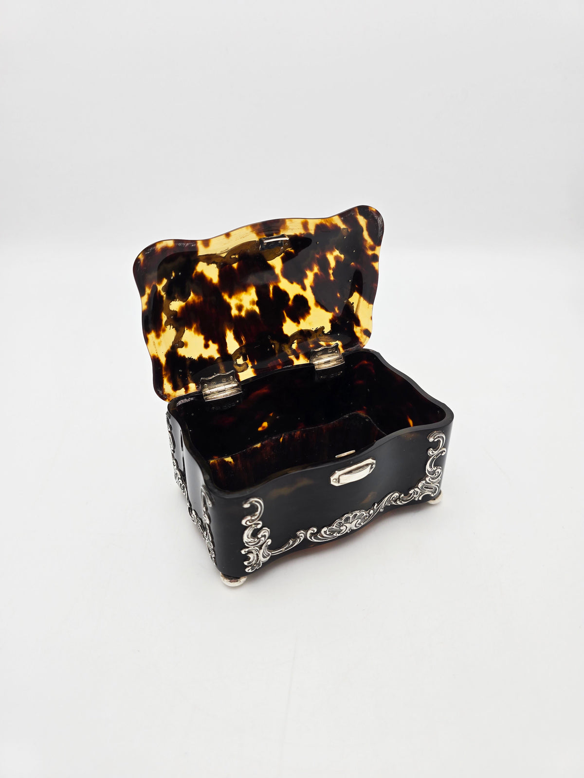 Antique Sterling Silver and Tortoiseshell Jewellery Box London 1897