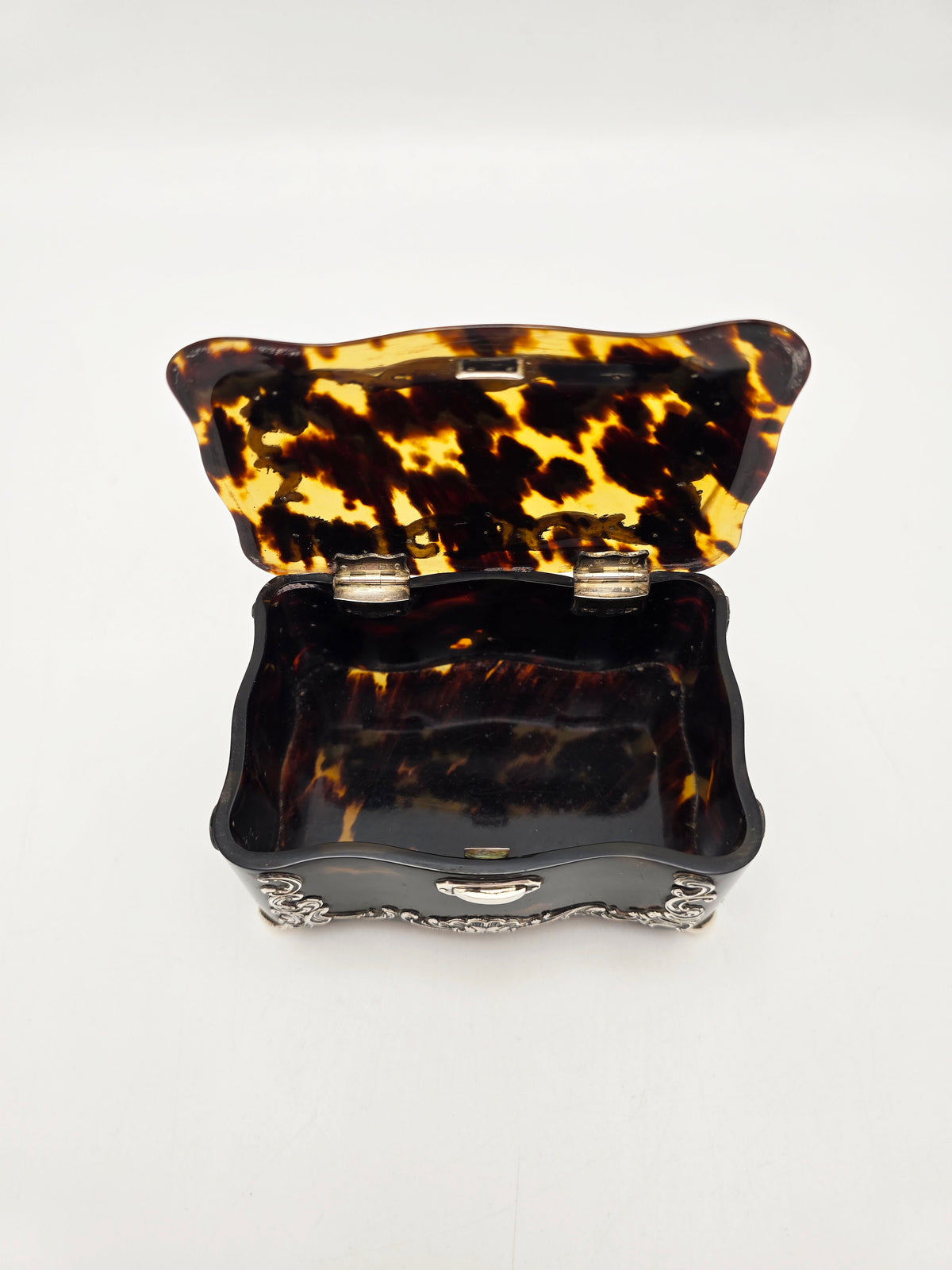 Antique Sterling Silver and Tortoiseshell Jewellery Box London 1897