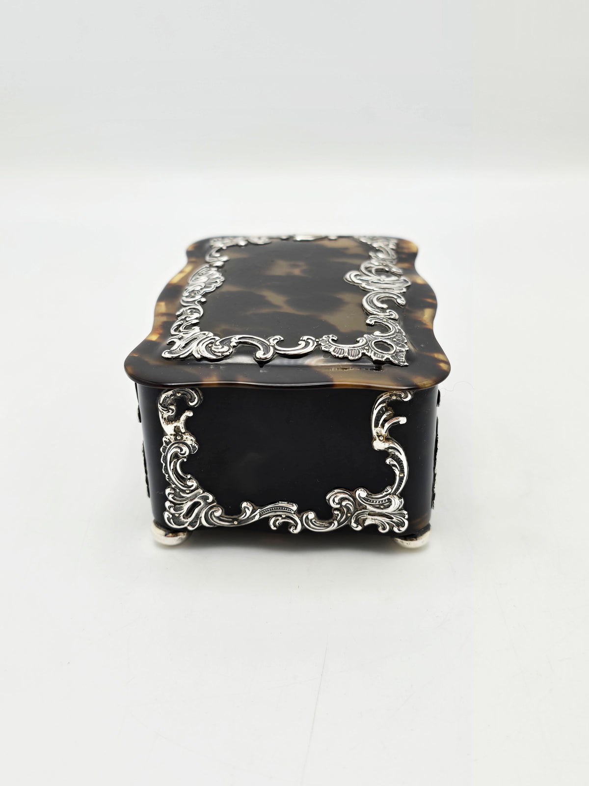 Antique Sterling Silver and Tortoiseshell Jewellery Box London 1897