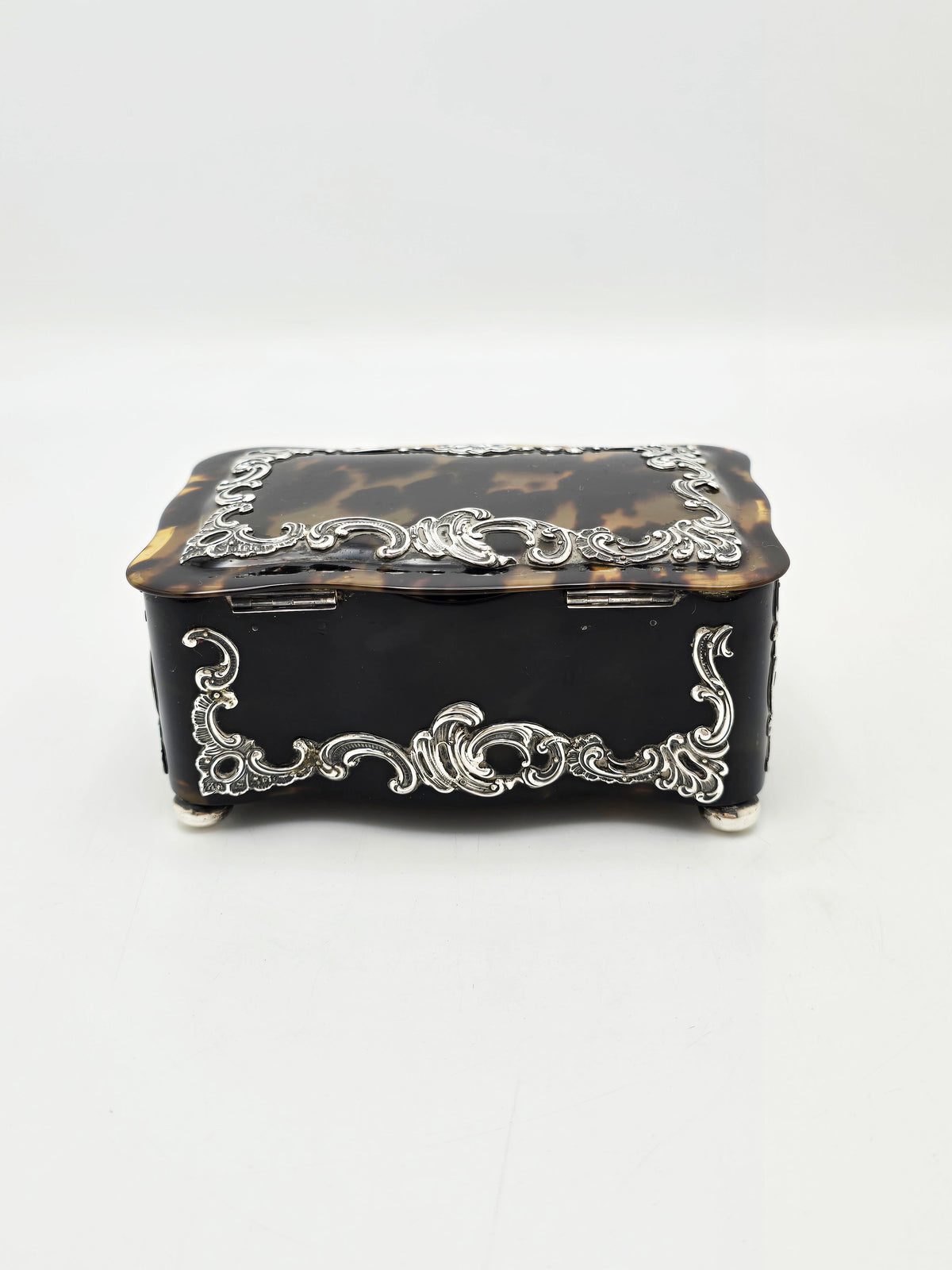 Antique Sterling Silver and Tortoiseshell Jewellery Box London 1897
