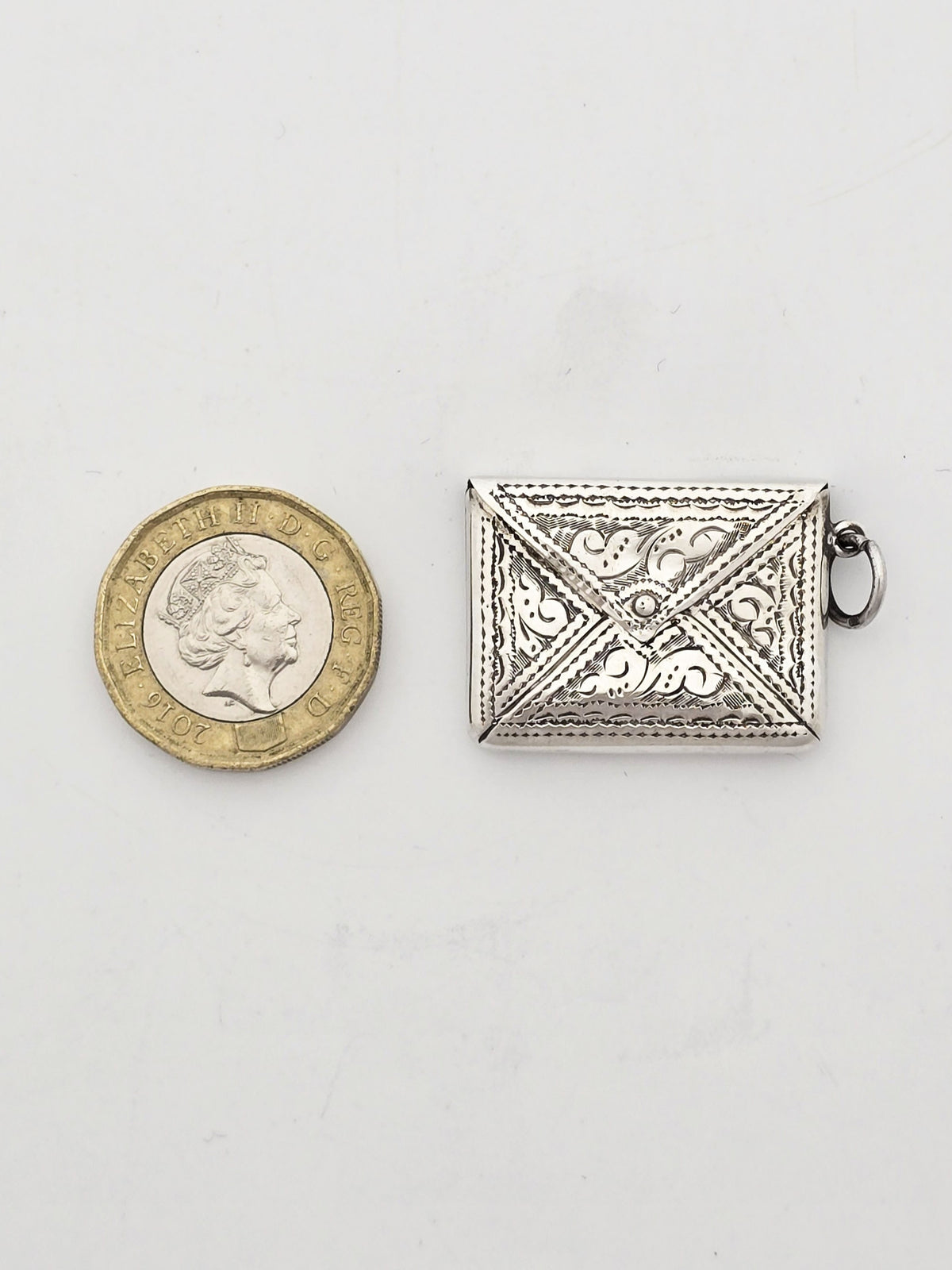 Antique Edwardian Sterling Silver Stamp Case Birmingham 1904