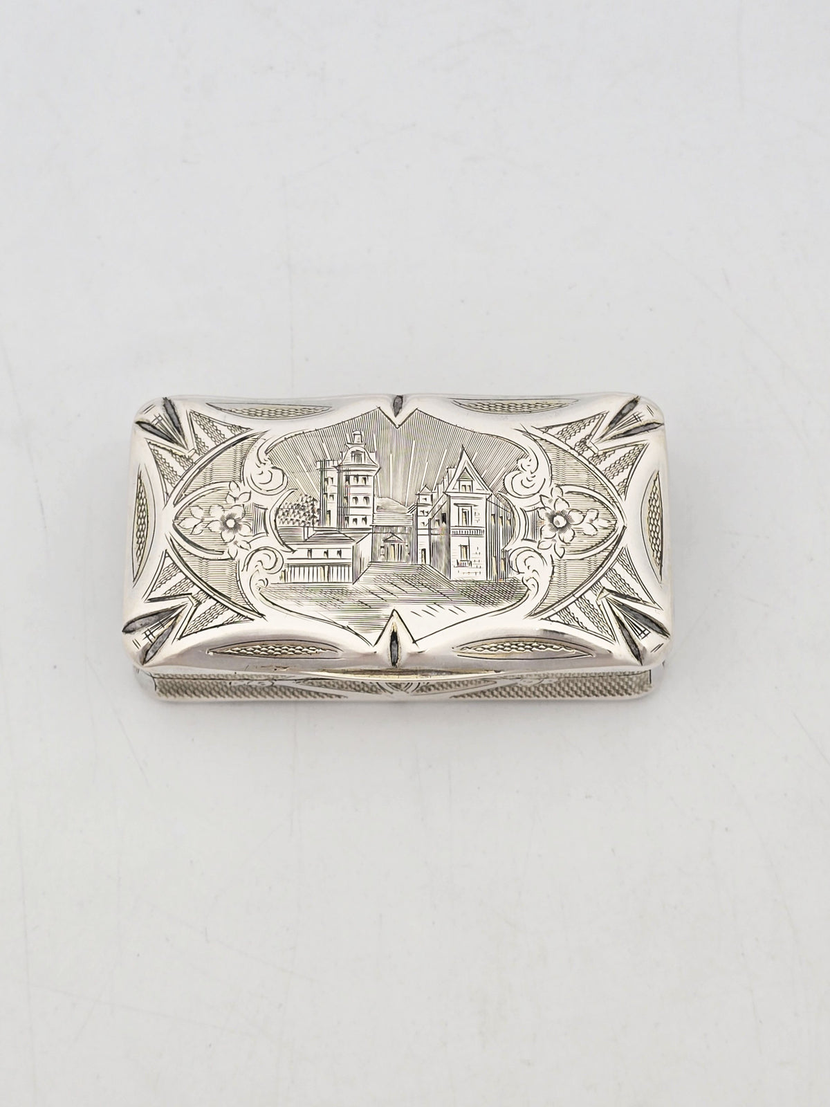 Antique Continental Silver and Gilt Engraved Box – circa 1900