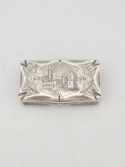 Antique Continental Silver and Gilt Engraved Box – circa 1900