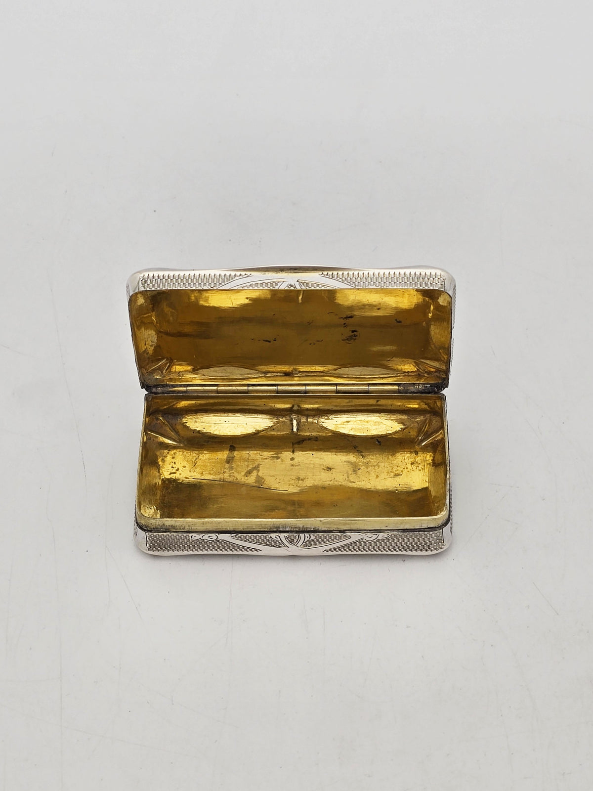Antique Continental Silver and Gilt Engraved Box – circa 1900