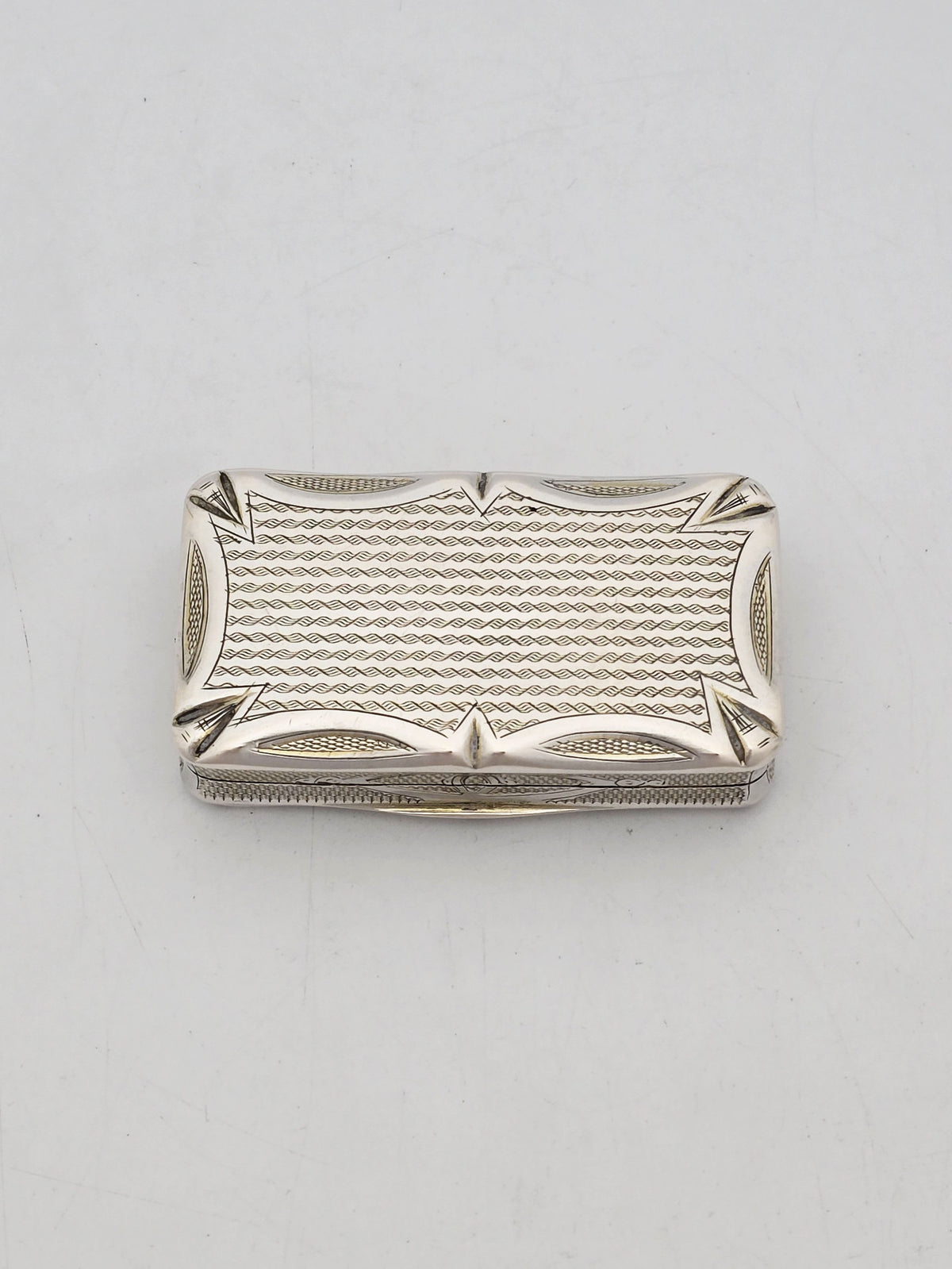 Antique Continental Silver and Gilt Engraved Box – circa 1900