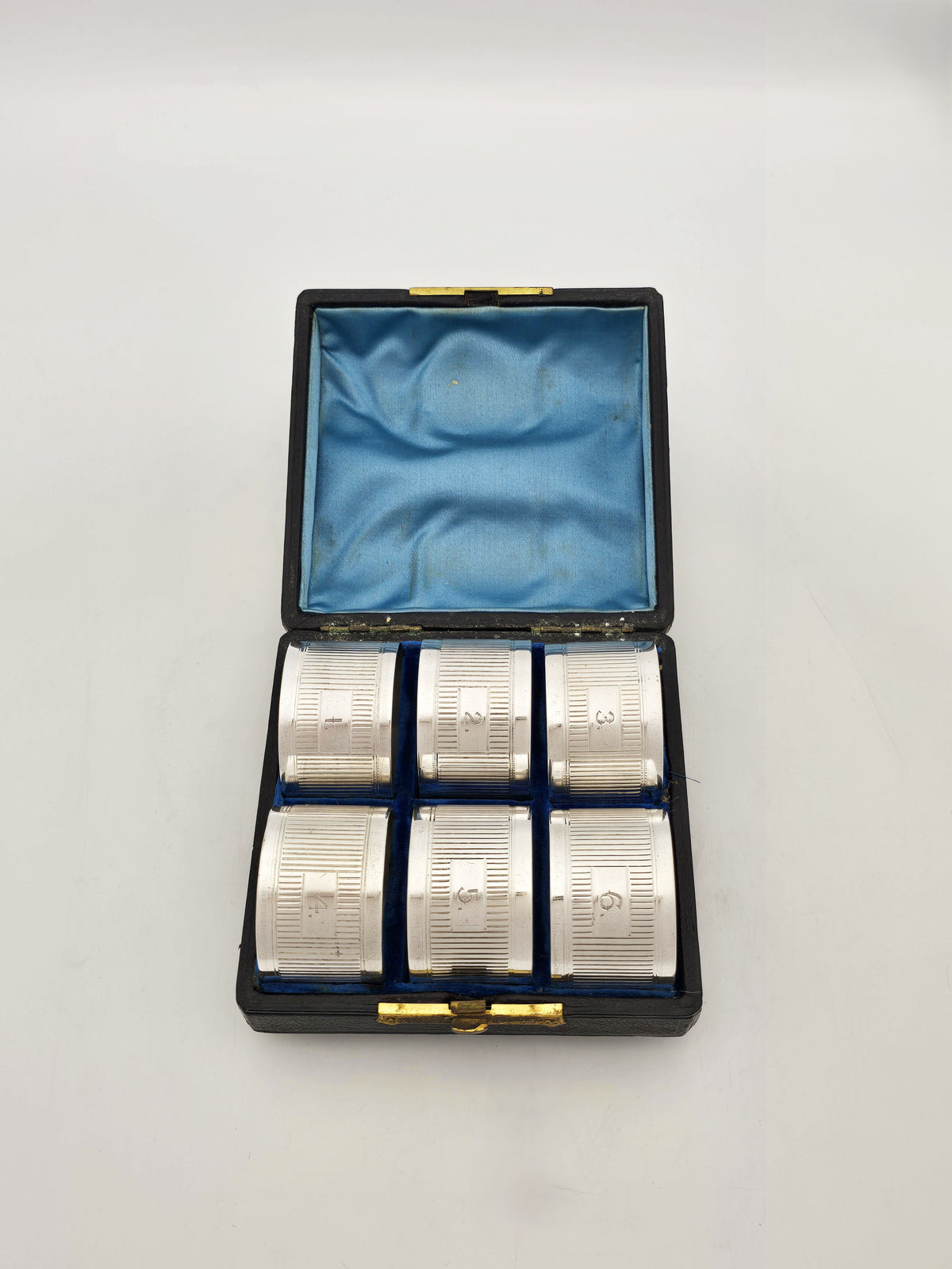 Antique Edwardian Silver Plated Numbered Napkin Rings, circa 1905