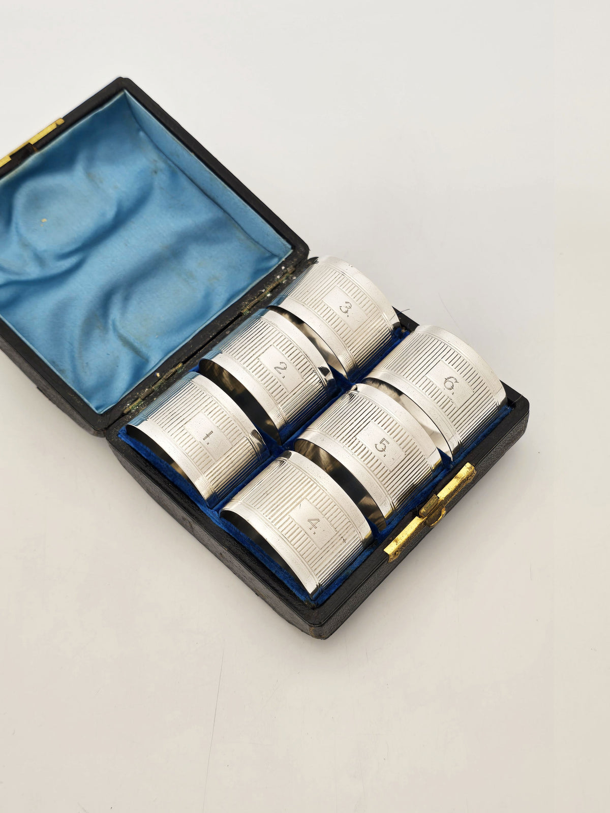 Antique Edwardian Silver Plated Numbered Napkin Rings, circa 1905