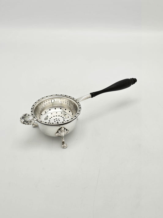 Vintage Sterling Silver Tea Strainer and Stand, Birmingham 1978