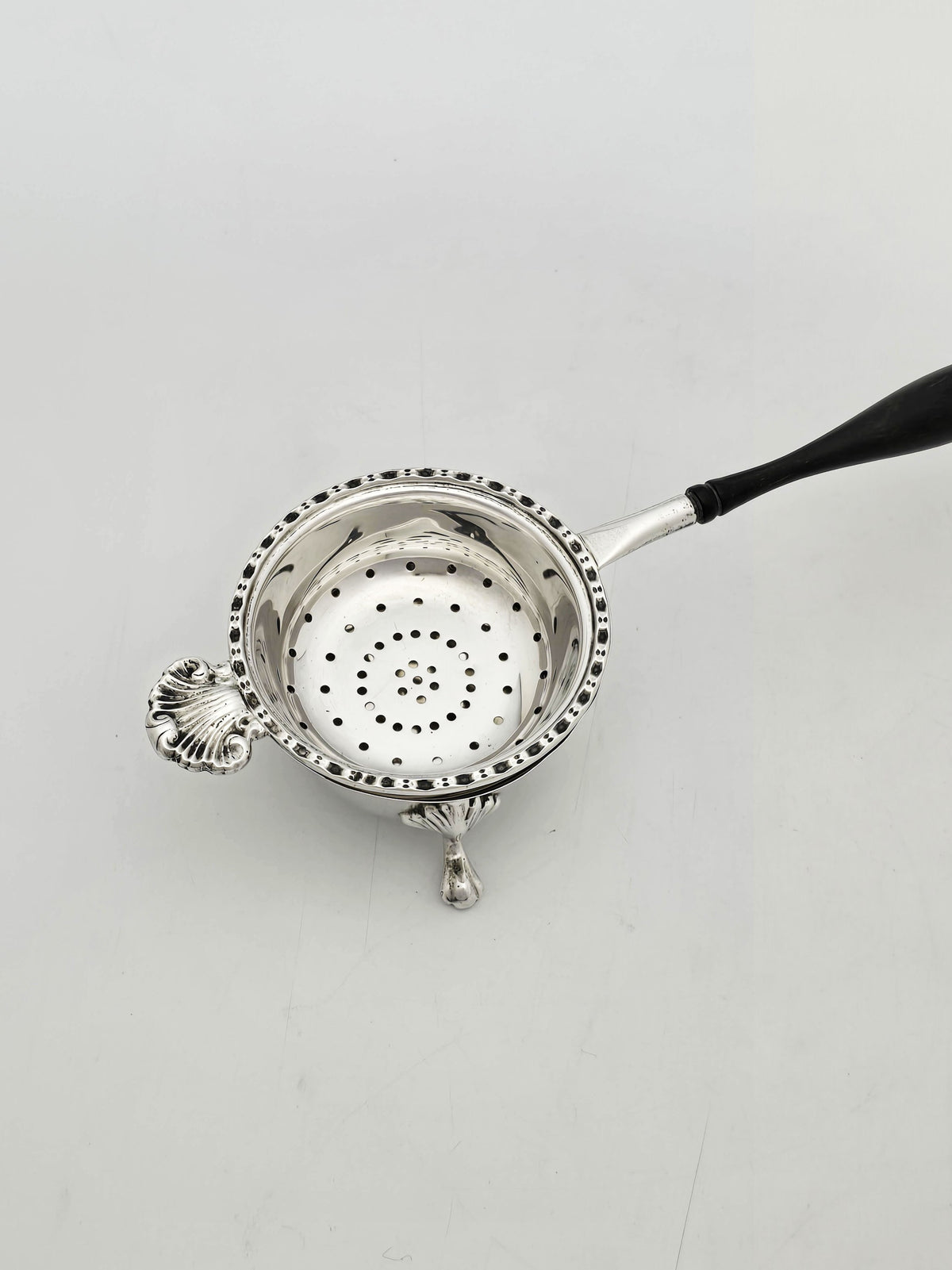 Vintage Sterling Silver Tea Strainer and Stand, Birmingham 1978