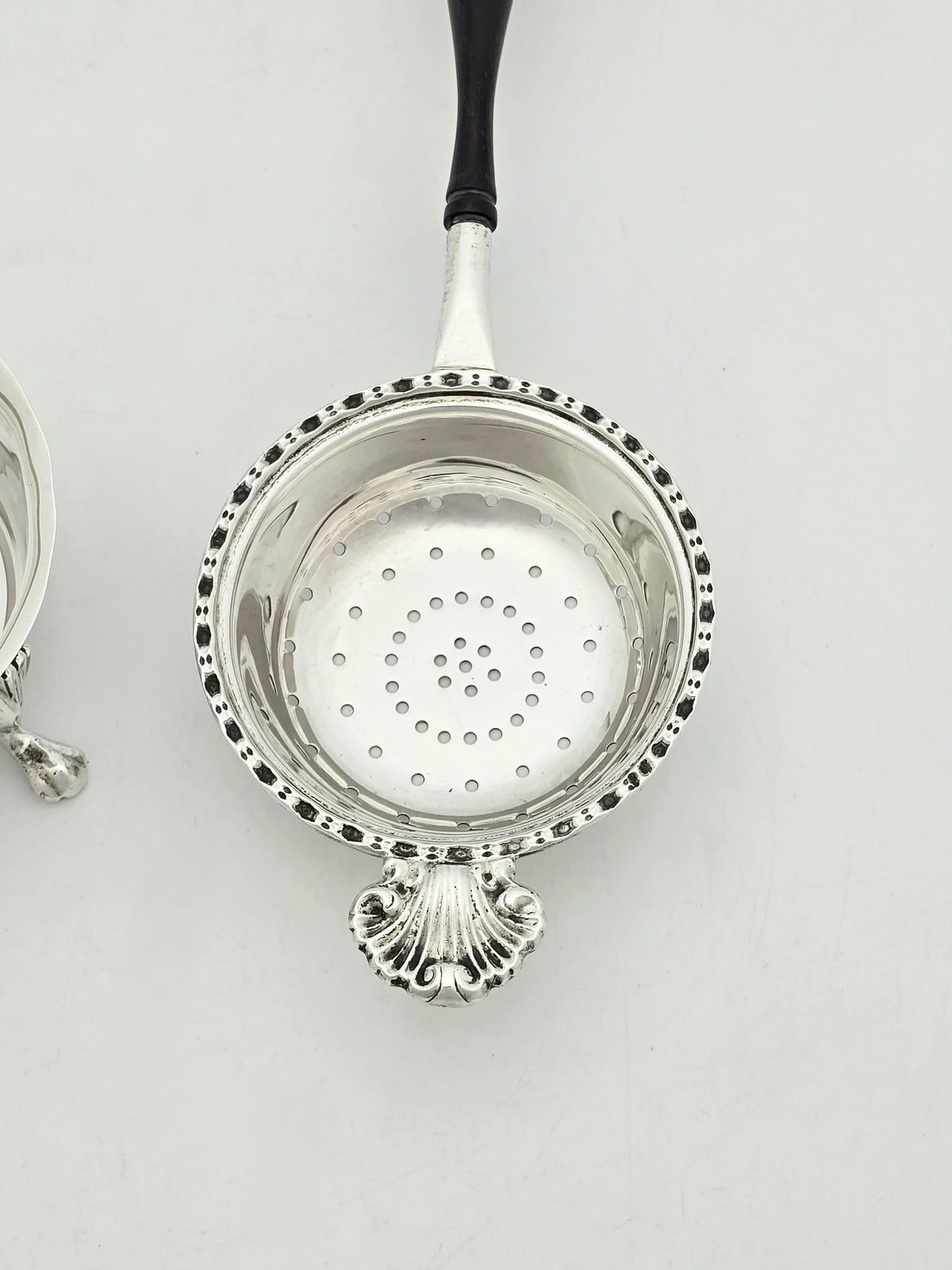 Vintage Sterling Silver Tea Strainer and Stand, Birmingham 1978