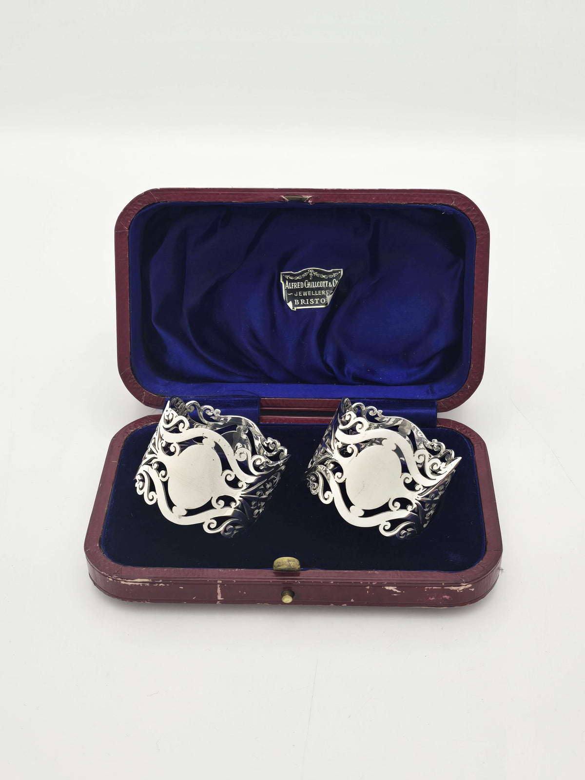 Antique Sterling Silver Pierced Napkin Rings, Sheffield 1903