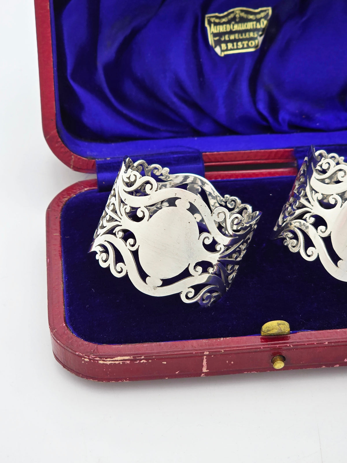 Antique Sterling Silver Pierced Napkin Rings, Sheffield 1903