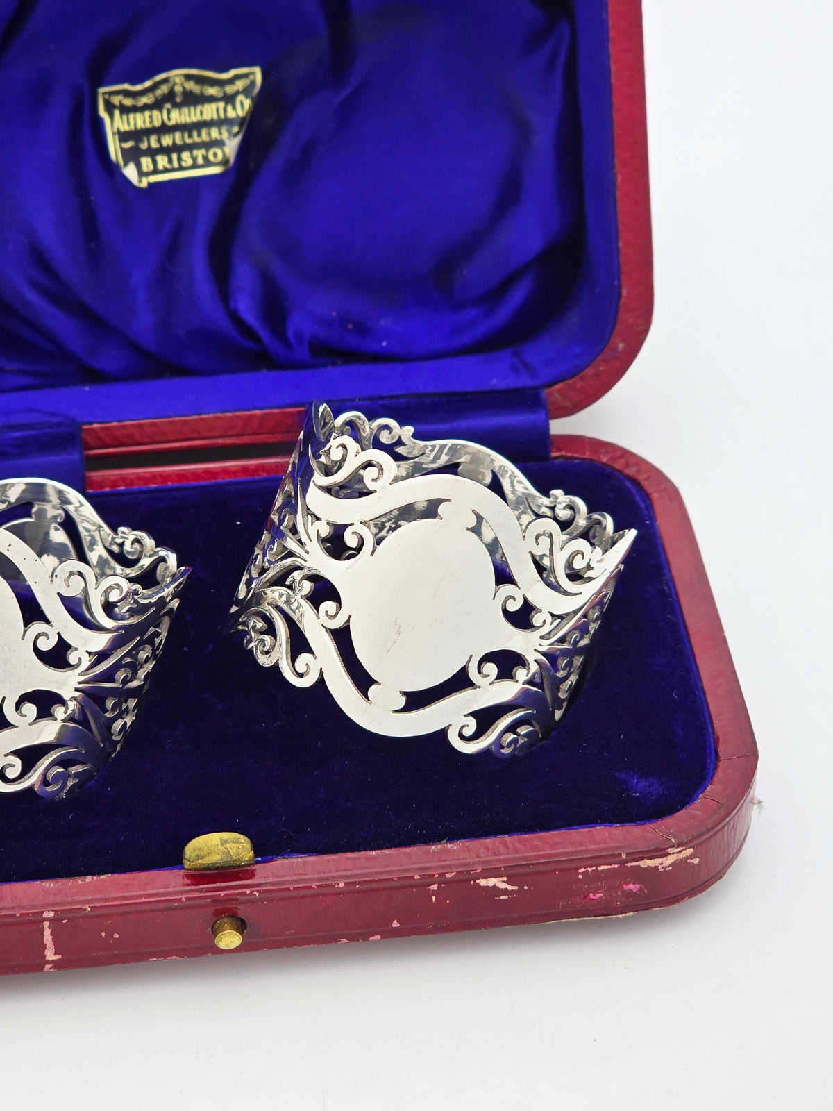 Antique Sterling Silver Pierced Napkin Rings, Sheffield 1903