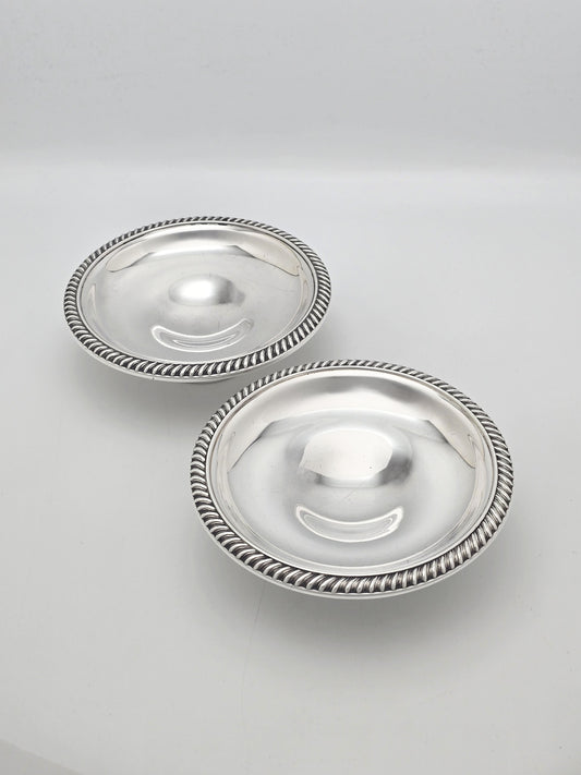 Antique Silver Plated Harrods Serving Dishes with Rope Borders circa 1920