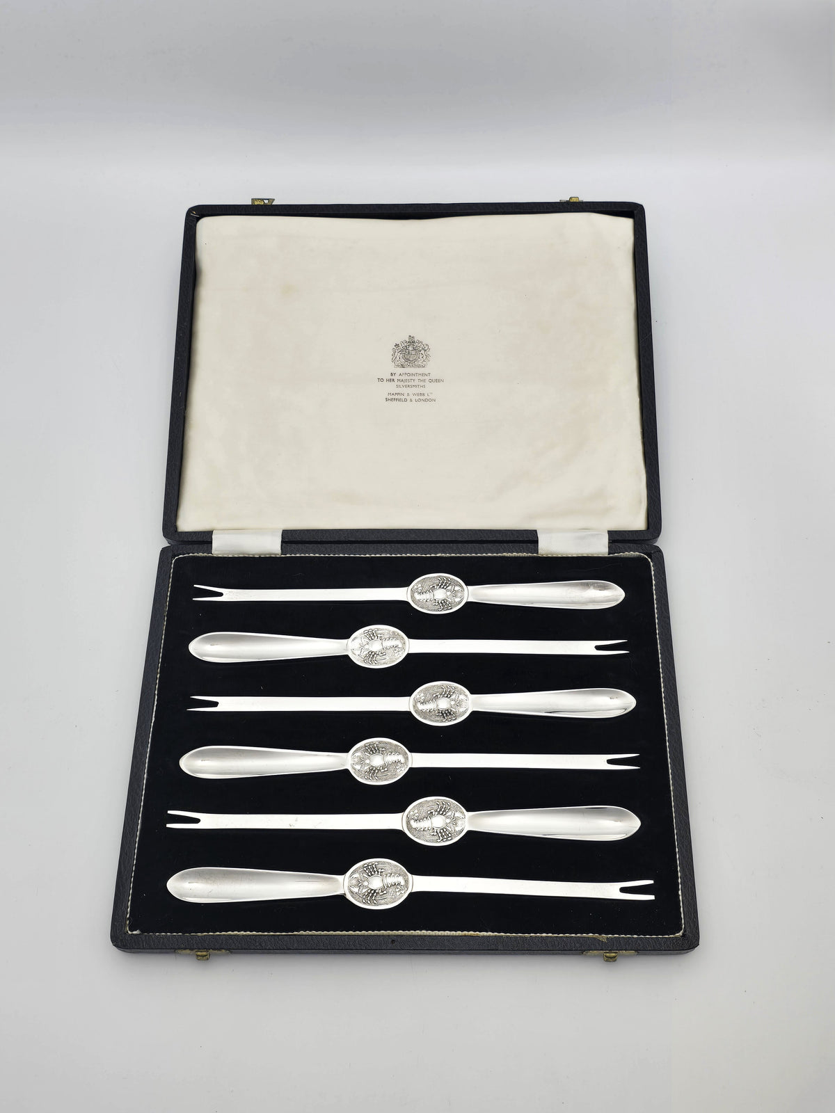 Antique Silver Plated Lobster Pick Set Mappin and Webb circa 1920