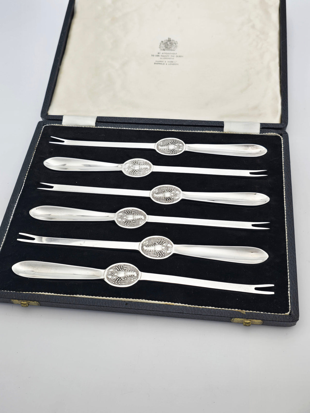 Antique Silver Plated Lobster Pick Set Mappin and Webb circa 1920
