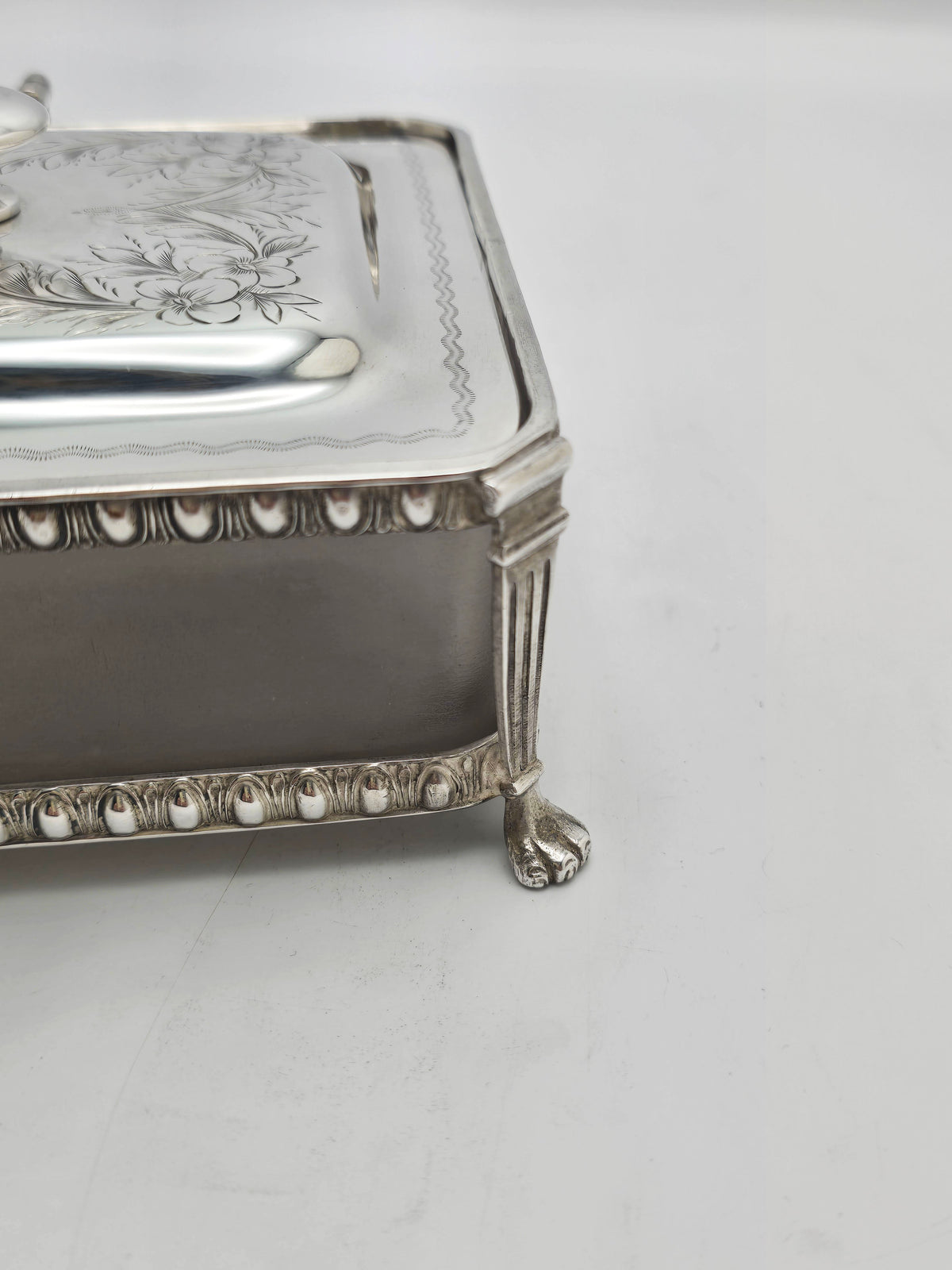 Antique Edwardian Silver Plated Frosted Glass Butter Dish circa 1905