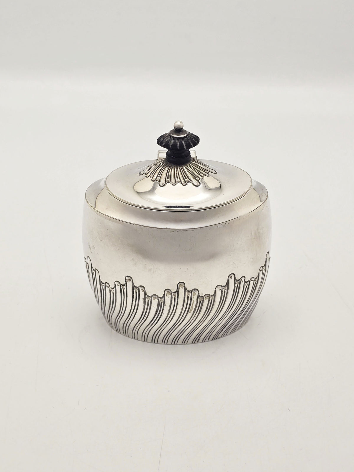 Antique Edwardian Silver Plated Tea Caddy Fluted Detail circa 1905