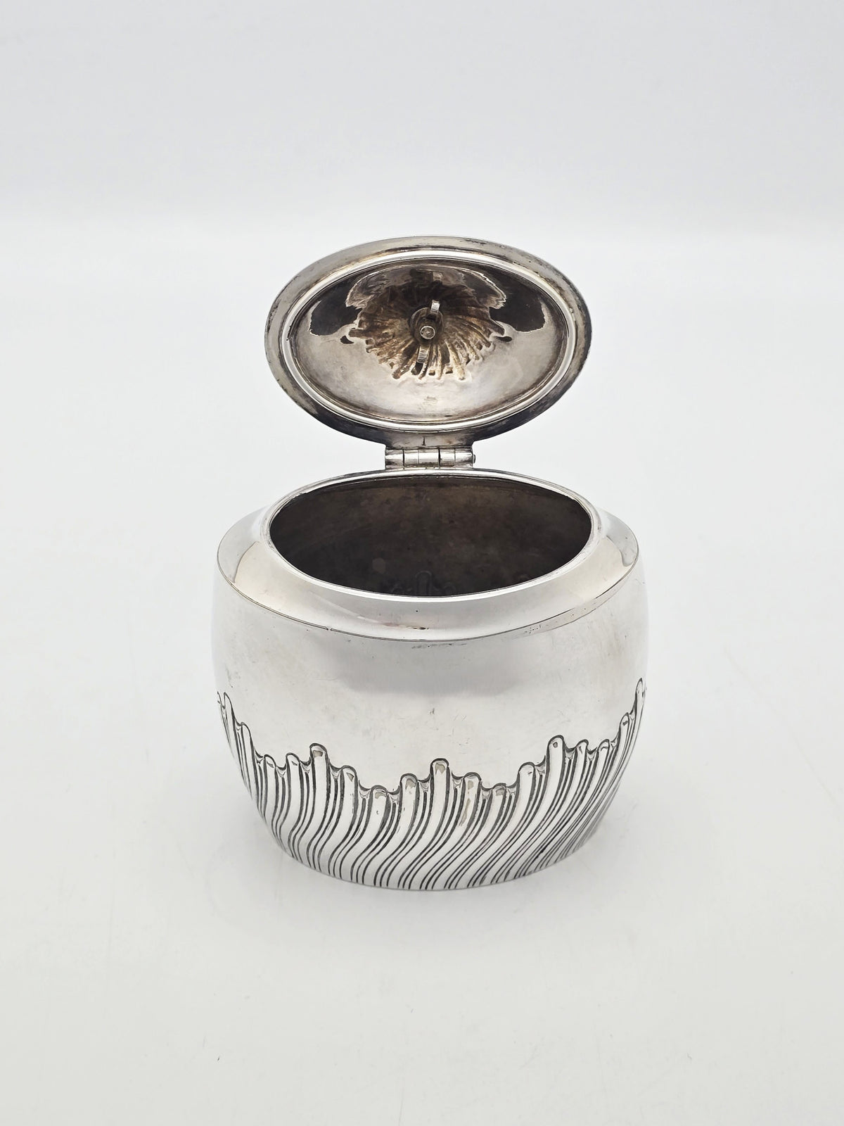 Antique Edwardian Silver Plated Tea Caddy Fluted Detail circa 1905