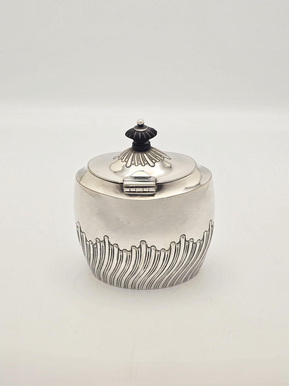 Antique Edwardian Silver Plated Tea Caddy Fluted Detail circa 1905