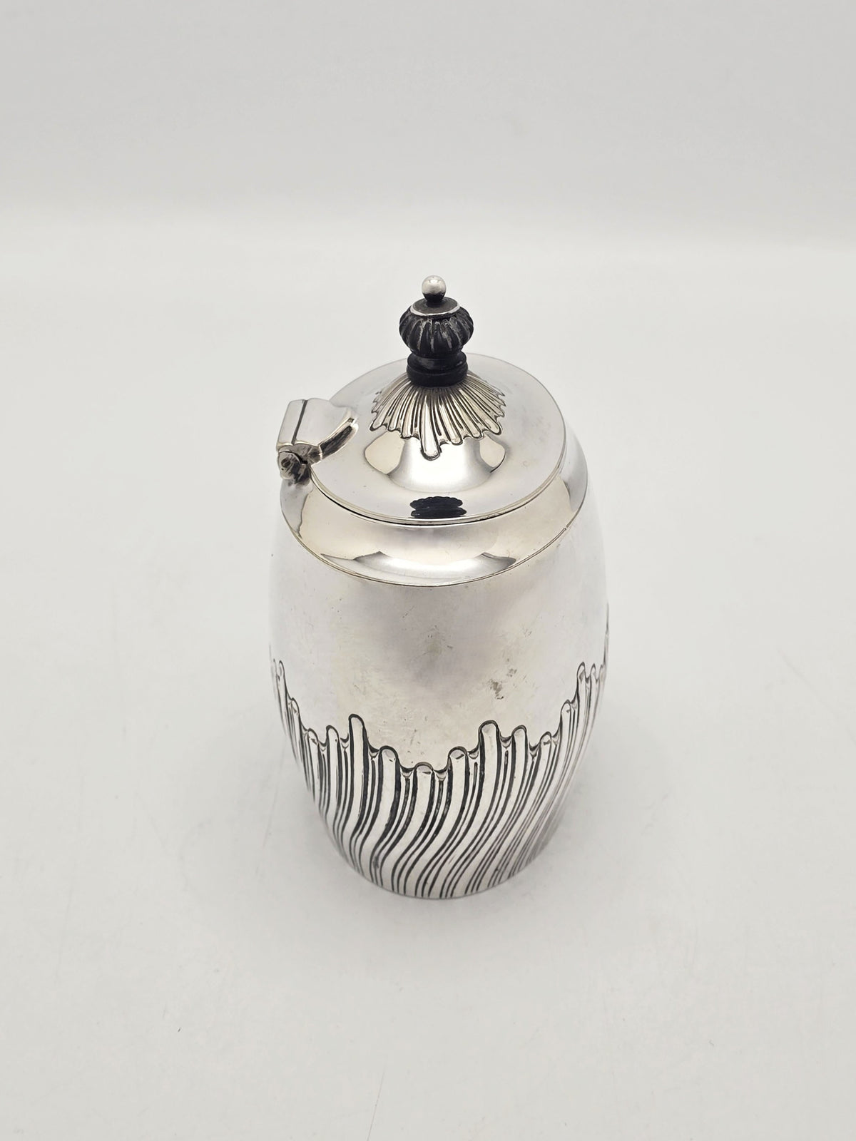 Antique Edwardian Silver Plated Tea Caddy Fluted Detail circa 1905