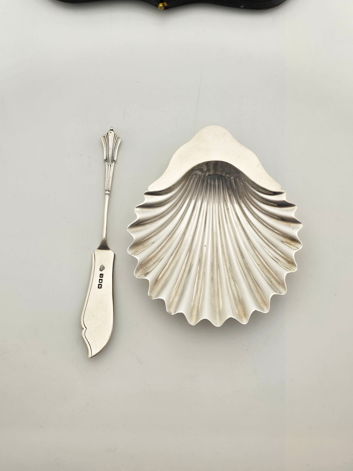 Antique Sterling Silver Shell Butter Dishes and Spreaders Boxed Set 1918