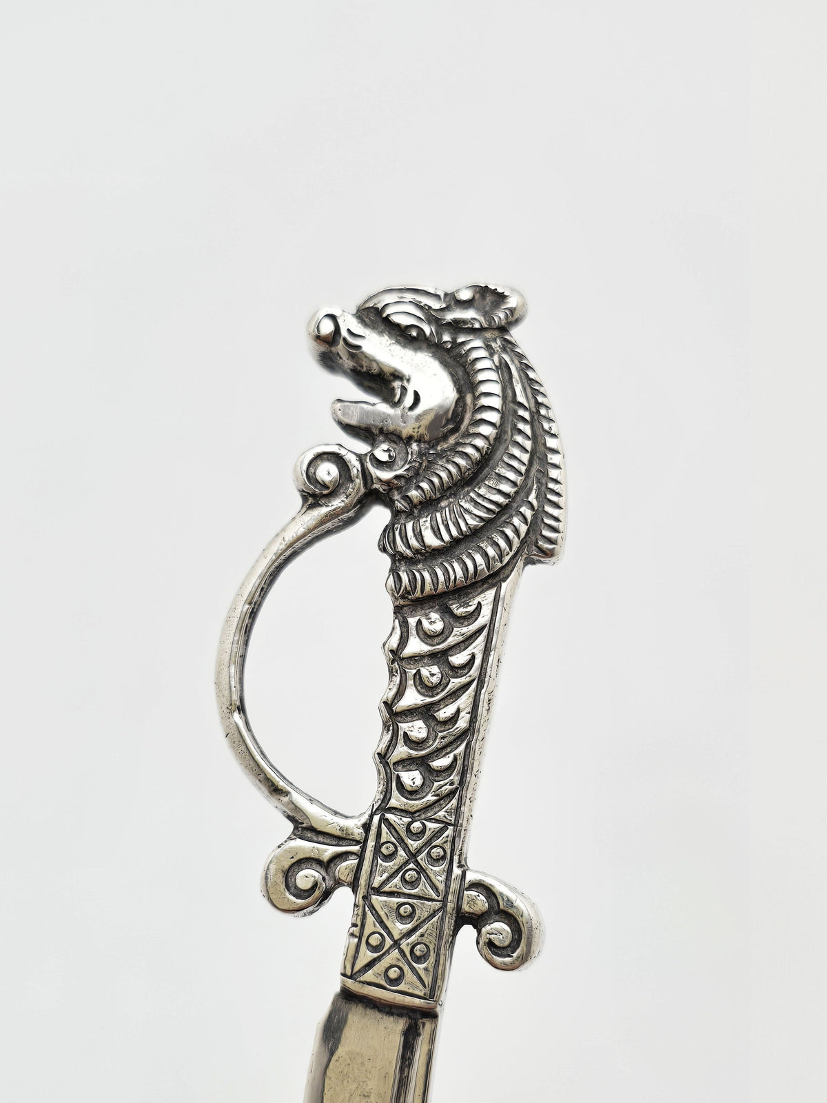 Antique Continental Silver Letter Opener with Figural Handle circa 1900