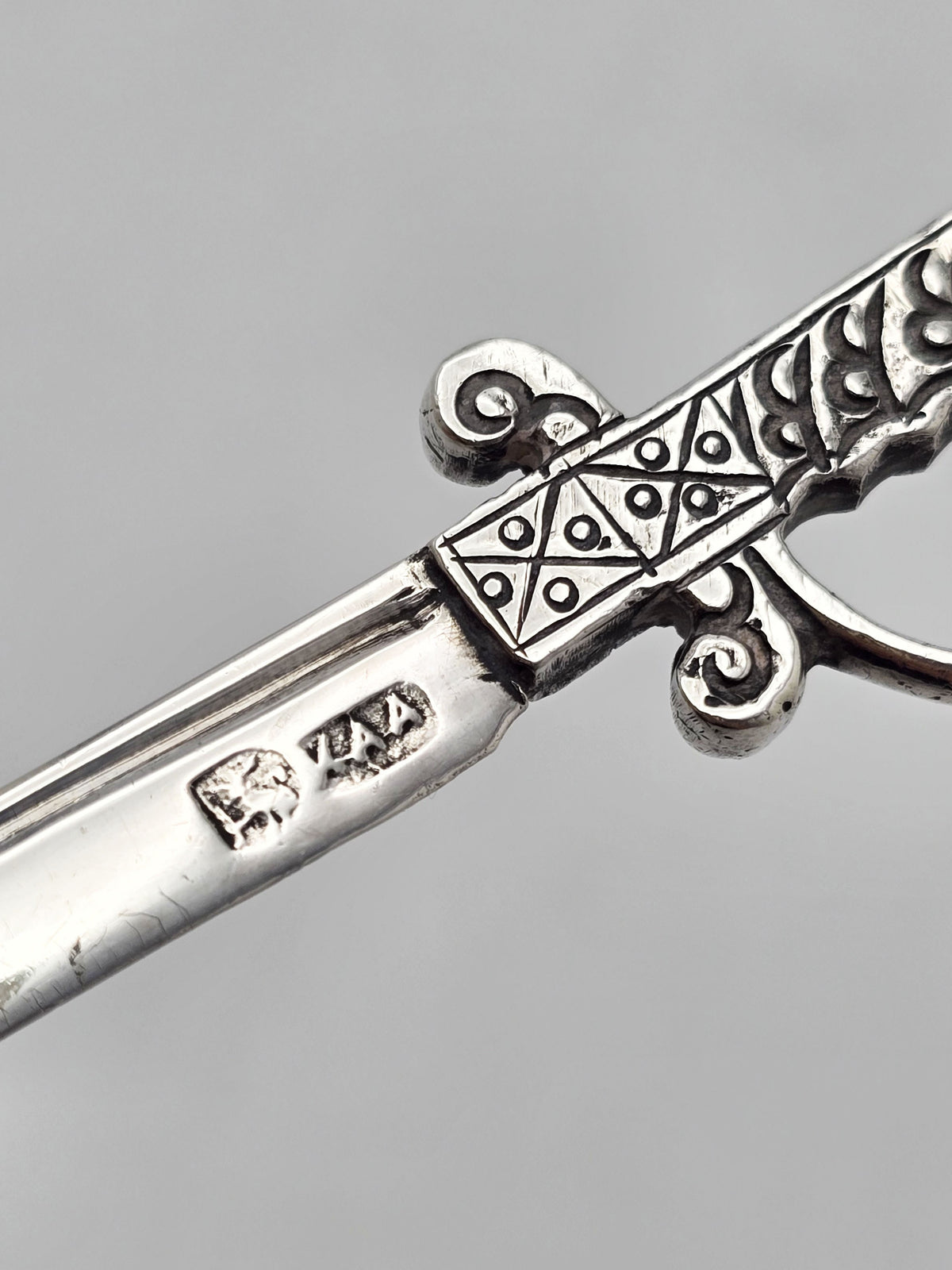 Antique Continental Silver Letter Opener with Figural Handle circa 1900