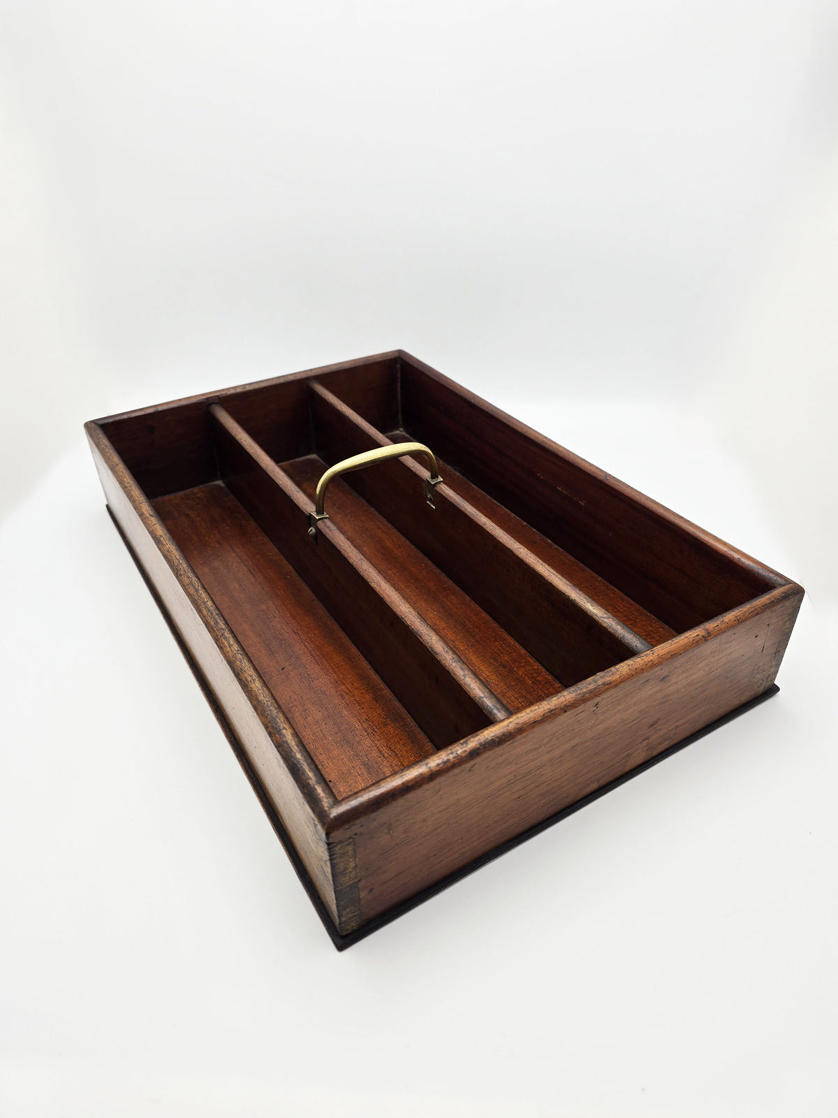 Antique Georgian Mahogany Cutlery Box with Brass Handle, circa 1820