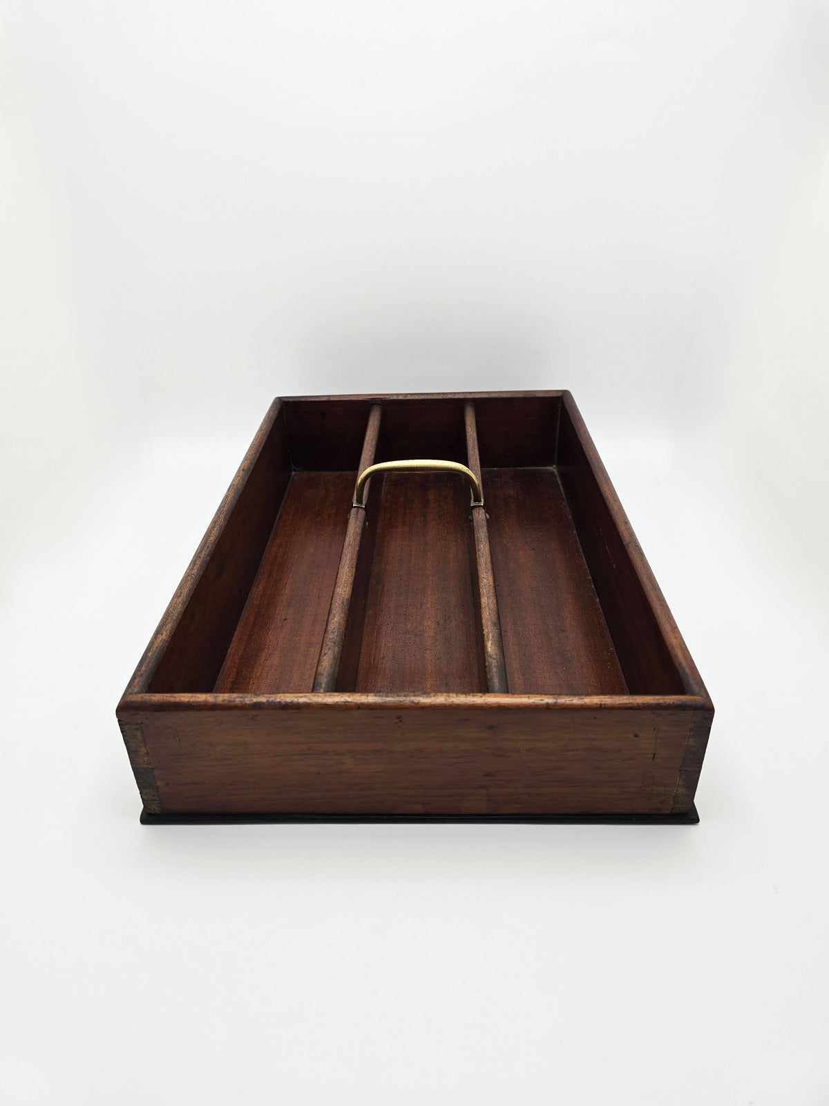 Antique Georgian Mahogany Cutlery Box with Brass Handle, circa 1820