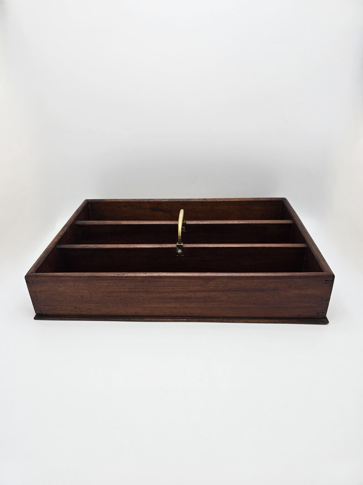 Antique Georgian Mahogany Cutlery Box with Brass Handle, circa 1820