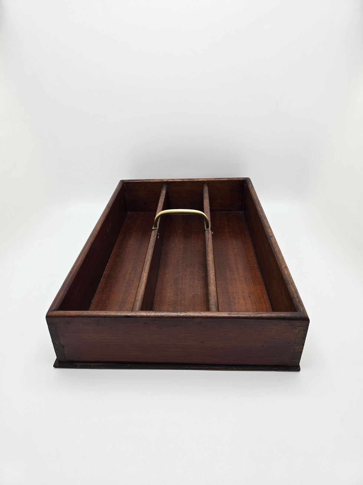 Antique Georgian Mahogany Cutlery Box with Brass Handle, circa 1820