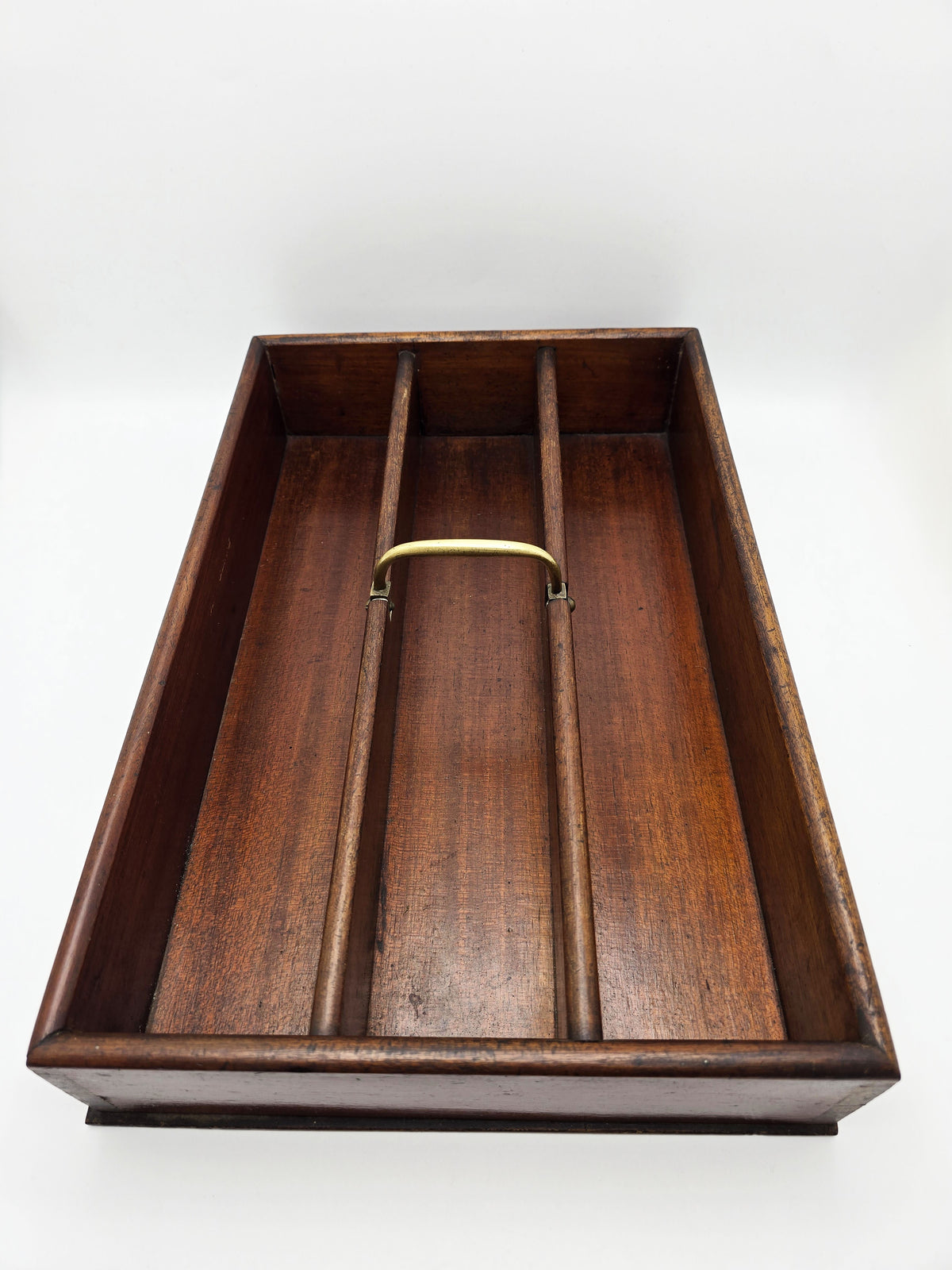 Antique Georgian Mahogany Cutlery Box with Brass Handle, circa 1820