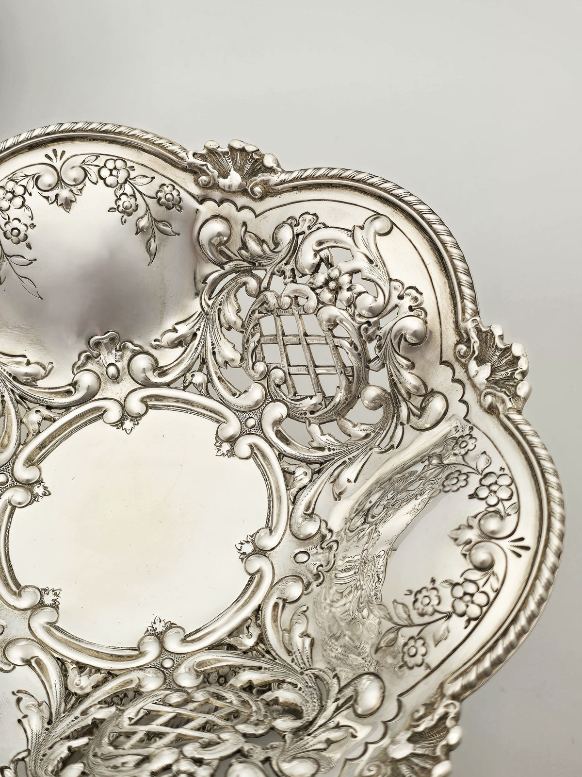 Antique Victorian Silver Plated Pair of Pierced Serving Dishes circa 1890