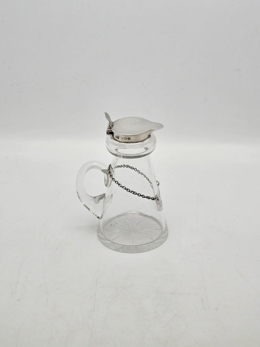 Vintage Sterling Silver and Glass Whisky Noggin Birmingham 1937