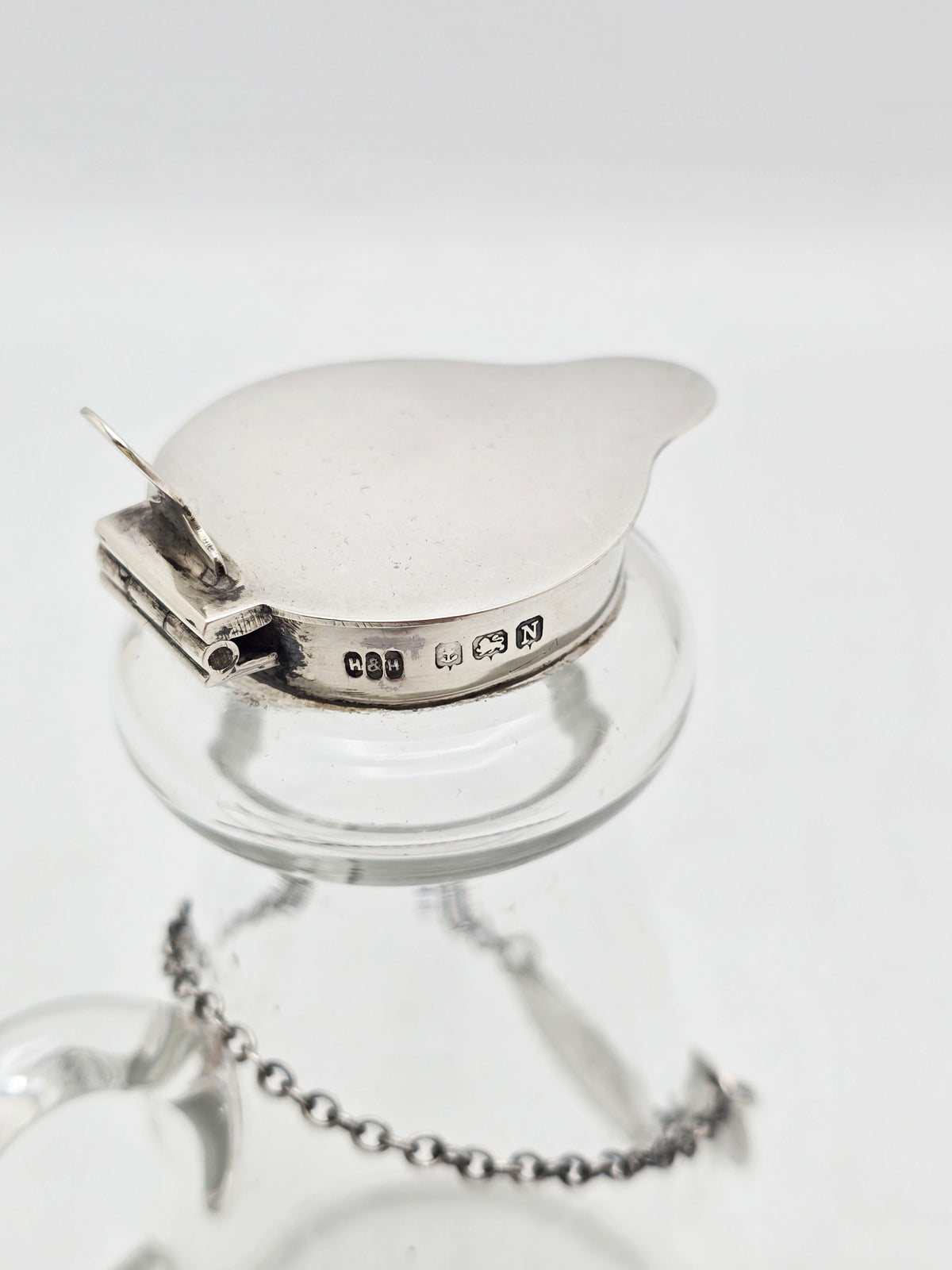 Vintage Sterling Silver and Glass Whisky Noggin Birmingham 1937