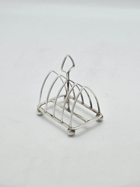 Vintage Art Deco Sterling Silver Small Toast Rack London 1934