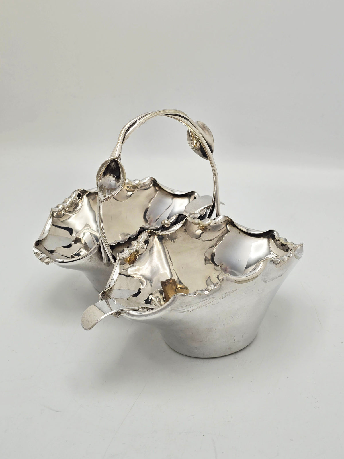 Antique Victorian Silver Plated Pair of Sauce Dishes with Ladles circa 1890