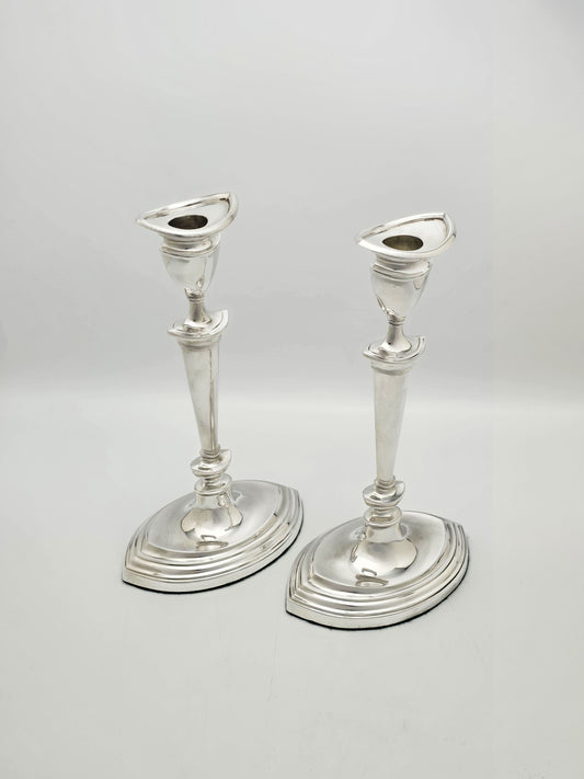 Antique Edwardian Silver Plated Pair of Candlesticks circa 1905