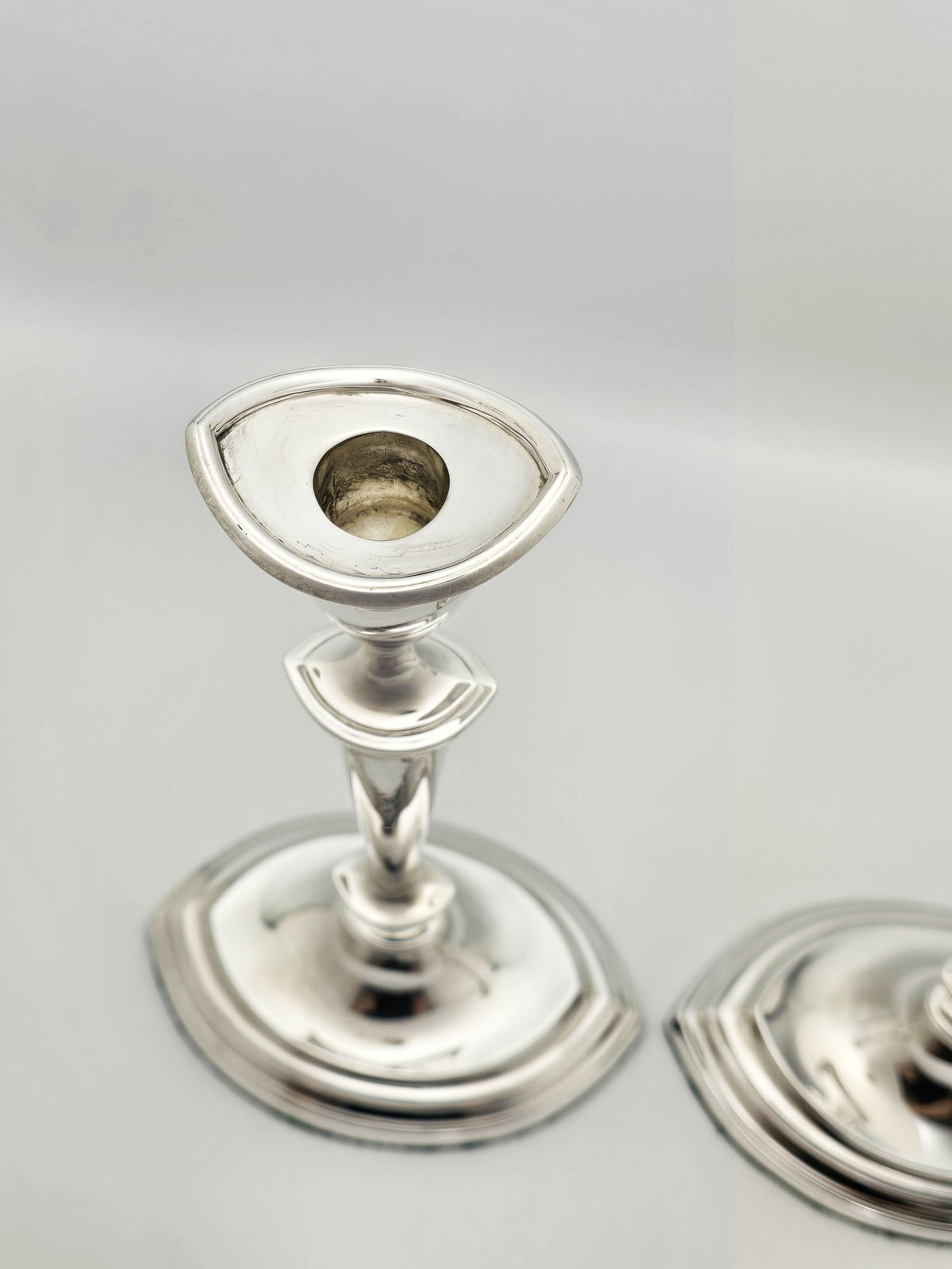 Antique Edwardian Silver Plated Pair of Candlesticks circa 1905