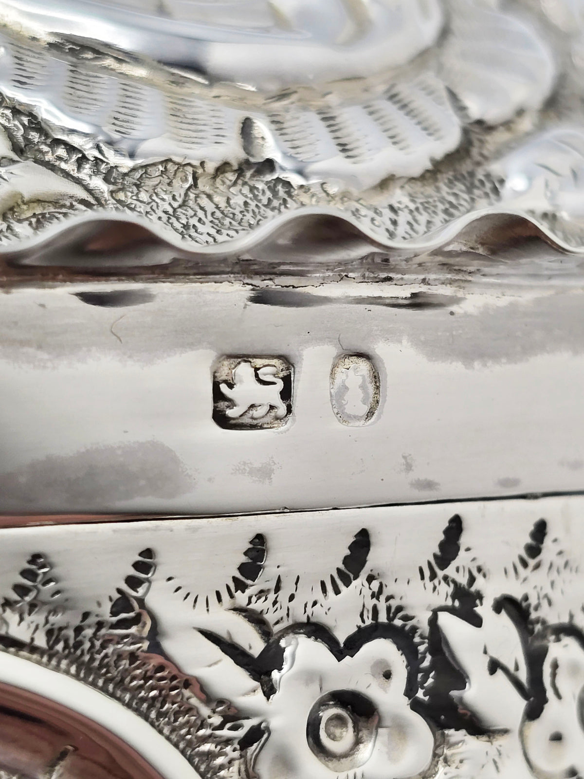 Antique Victorian Sterling Silver Heart Shaped Jewellery Box Birmingham 1893
